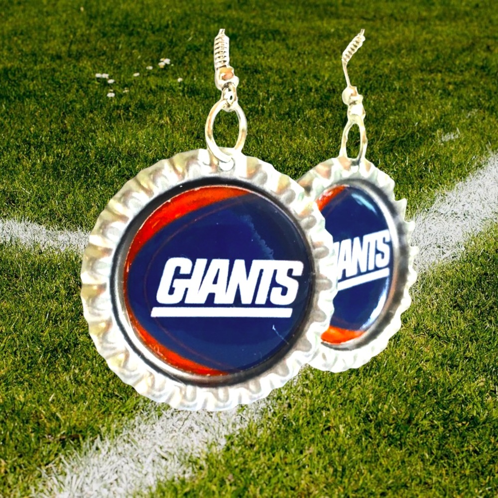 New York GIANTS Football Handmade Earrings *NEW*